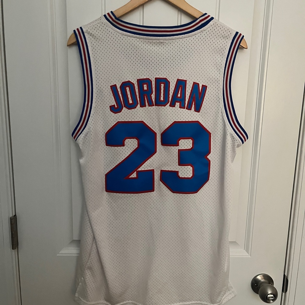 Michael Jordan tune squad jersey Disney movie White Basketball Jersey